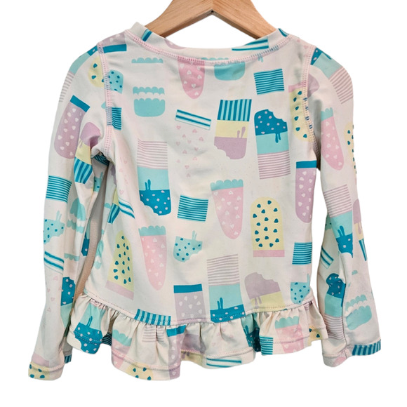 Ruffle Butts Toddler Girl's Swim Shirt Long Sleeve Popsicles Size 2T - Picture 4 of 6